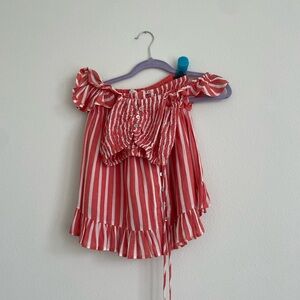 Summer stripped skirt and top set